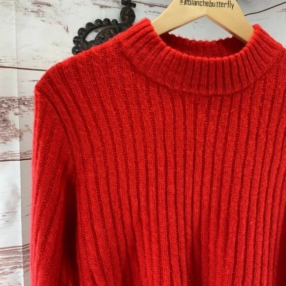 Red Mock Turtleneck Sweater - Picture 2 of 3